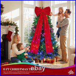 6 ft Prelit Christmas Tree with 700 LED Lights, Aspen Artificial Christmas Tree
