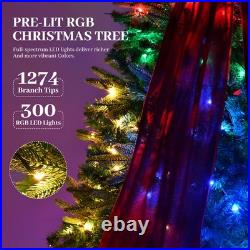 6 ft Prelit Christmas Tree with 700 LED Lights, Aspen Artificial Christmas Tree