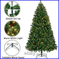 6ft/7.5ft/9ft Pre-Lit Artificial Christmas Pine Tree Xmas Tree with Lights
