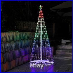 6ft/7.5ft Christmas Light Show Tree Cone Outdoor Xmas Home Yard Decor Multicloor 6ft/7.5ft Christmas Light Show Tree Cone Outdoor Xmas Home Yard Decor Multicloor