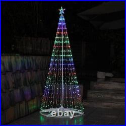 6ft/7.5ft Christmas Light Show Tree Cone Outdoor Xmas Home Yard Decor Multicloor 6ft/7.5ft Christmas Light Show Tree Cone Outdoor Xmas Home Yard Decor Multicloor