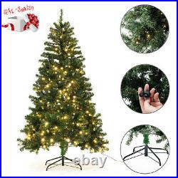 6ft/7ft Pre-Lit Dense PVC Christmas Tree Spruce Hinged 460/600 LED Lights&Stand