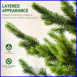 6ft Artificial Sparse Cedar Christmas Tree with LED Lights