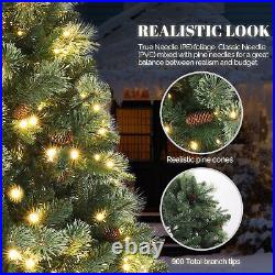 6ft Automatic Tree Structure PE PVC Material 500 Lights Warm Color 9 Modes With