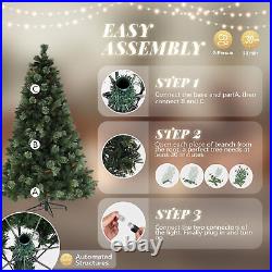 6ft Automatic Tree Structure PE PVC Material 500 Lights Warm Color 9 Modes With