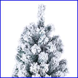 6ft Flocked Tied Lighted Christmas Tree 1202 Branches Holiday Decor