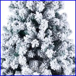 6ft Flocked Tied Lighted Christmas Tree 1202 Branches Holiday Decor