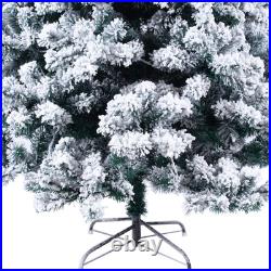 6ft Flocked Tied Lighted Christmas Tree 1202 Branches Holiday Decor