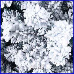 6ft Flocked Tied Lighted Christmas Tree 1202 Branches Holiday Decor