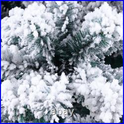 6ft Flocked Tied Lighted Christmas Tree 1202 Branches Holiday Decor