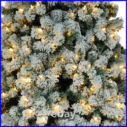 6ft Flocked Tied Lighted Christmas Tree 1202 Branches Holiday Decor