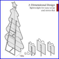 6ft Lighted Christmas Tree Outdoor Decor With 170 LED Lights Yard Decoration New