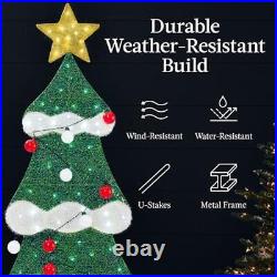 6ft Lighted Christmas Tree Outdoor Decor With 170 LED Lights Yard Decoration New