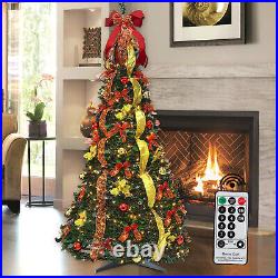 6ft Pop Up Christmas Tree Prelit with Lights Collapsible Pull Up Decor Tree Gift