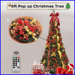6ft Pop Up Christmas Tree with 200 Light&Remote Control Pre-Lit Christmas Decor 6ft Pop Up Christmas Tree with 200 Light&Remote Control Pre-Lit Christmas Decor