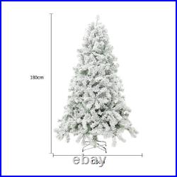 6ft Pre-Lighted Artificial Snow Flocked Christmas Tree with Warm White
