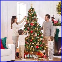 6ft Pre-Lit Artificial Christmas Tree with LED Twinkling Lights, Realistic Holid