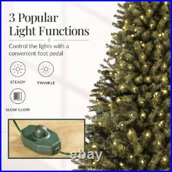6ft Pre-Lit Artificial Christmas Tree with LED Twinkling Lights, Realistic Holid
