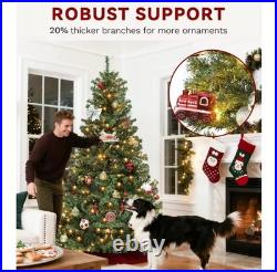6ft Pre-Lit Christmas Tree 1000 Tips 250 Lights Spruce with Remote