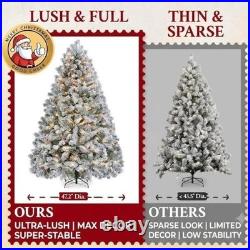 6ft Pre-Lit Snow Flocked Artificial Christmas Tree with 250 LED Lights