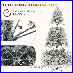 6ft Pre-Lit Snow Flocked Artificial Christmas Tree with Remote 11 Light Modes