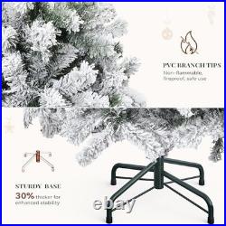 6ft Pre-Lit Snow Flocked Artificial Christmas Tree with Remote 11 Light Modes