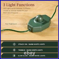 6ft Pre-Lit Snow Flocked Artificial Pine Christmas Tree 250 LED Lights Metal Sta