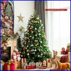 6ft Pre-Lit Snowy Christmas Hinged Tree 11 Flash Modes with 350 Multi-Color Lights