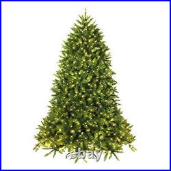6ft Pre-lit Artifical Christmas Fir Tree Hinged with 650 LED Light 8 Flash Modes