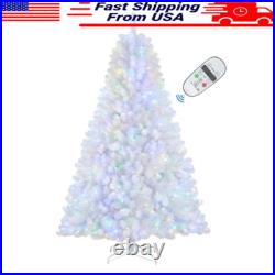 6ft Prelit Premium Artificial Hinged Christmas Tree withRemote Control, Timer White