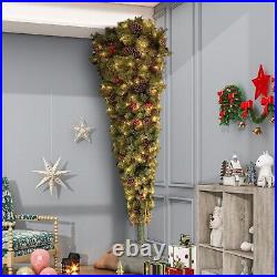 6ft Upside Down Hanging from Ceiling Quarter Christmas Tree with300 LED Lights