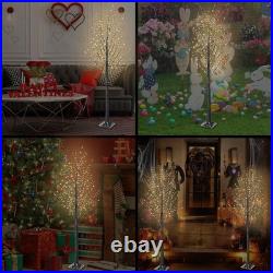 7FT 600L Lighted Twig Tree Including Twinkle Lights LED Birch Tree with Timer
