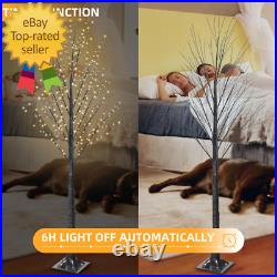 7FT 600L Lighted Twig Tree Including Twinkle Lights LED Birch Tree with Timer fo