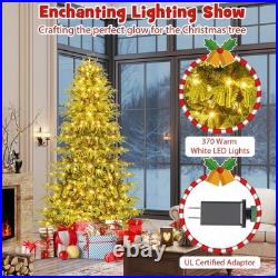 7FT Artificial Christmas Tree, 370 LED Lights, 1090 Branch Tips for Home Party