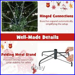 7FT Artificial Christmas Tree, 370 LED Lights, 1090 Branch Tips for Home Party
