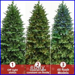 7FT Artificial Christmas Tree with 340 Multi-Color LED Lights 2126 Branch Tips
