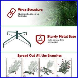 7FT Green Pencil Christmas Tree with 150 Warm White LED Lights-modes Sturdy Base