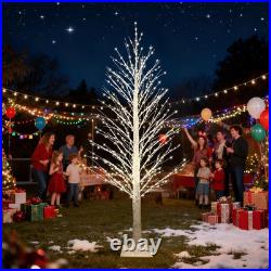 7FT Lighted Birch Christmas Tree with 1000 Warm White Twinkle LED Lights