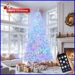 7FT Pre-Lit Artificial Christmas Tree 400 RGB LED Lights App Controlled