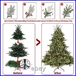 7FT Pre-Lit Artificial Christmas Tree Douglas Firs with 2257 Branch Tips&750 Light