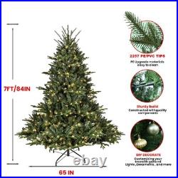 7FT Pre-Lit Artificial Christmas Tree Douglas Firs with 2257 Branch Tips&750 Light