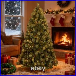 7FT Prelit Artificial Christmas Tree Carolina Pine Tree with500 Light Xmas Decor