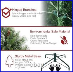 7FT Prelit Artificial Christmas Tree Carolina Pine Tree with500 Light Xmas Decor