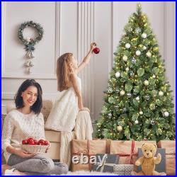 7FT Prelit Artificial Christmas Tree Carolina Pine Tree with500 Light Xmas Decor