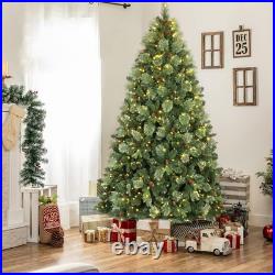 7FT Prelit Artificial Christmas Tree Carolina Pine Tree with500 Light Xmas Decor