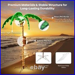 7FT Tropical LED Rope Light Palm Tree Pre-Lit Outdoor Artificial Palm Tree Decor