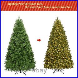 7Ft Pre-Lit Decor PVC Christmas Tree Spruce Hinged with700 LED Lights & Stand