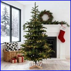 7Ft Prelit Artificial Christmas Tree Green spruce & 400 LED Lights X-Wooden Base