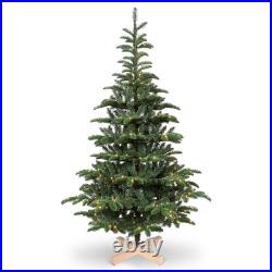 7Ft Prelit Artificial Christmas Tree Green spruce & 400 LED Lights X-Wooden Base