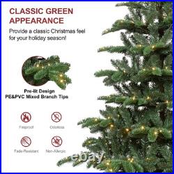 7Ft Prelit Artificial Christmas Tree Green spruce & 400 LED Lights X-Wooden Base